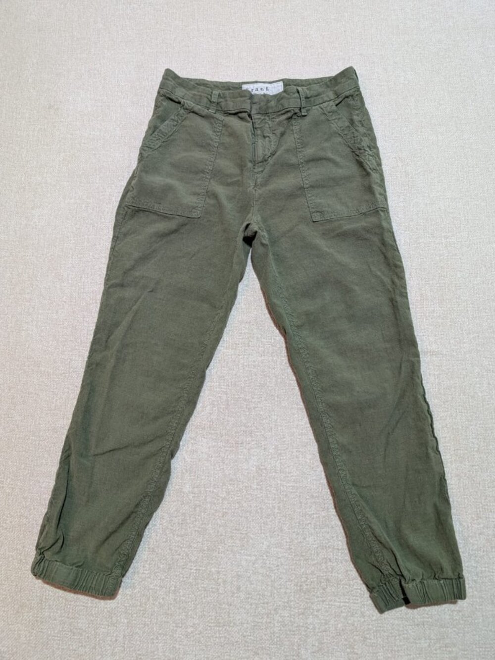 Frank & Eileen Jameson Olive Green Utility Joggers Size 8 - Picture 2 of 8